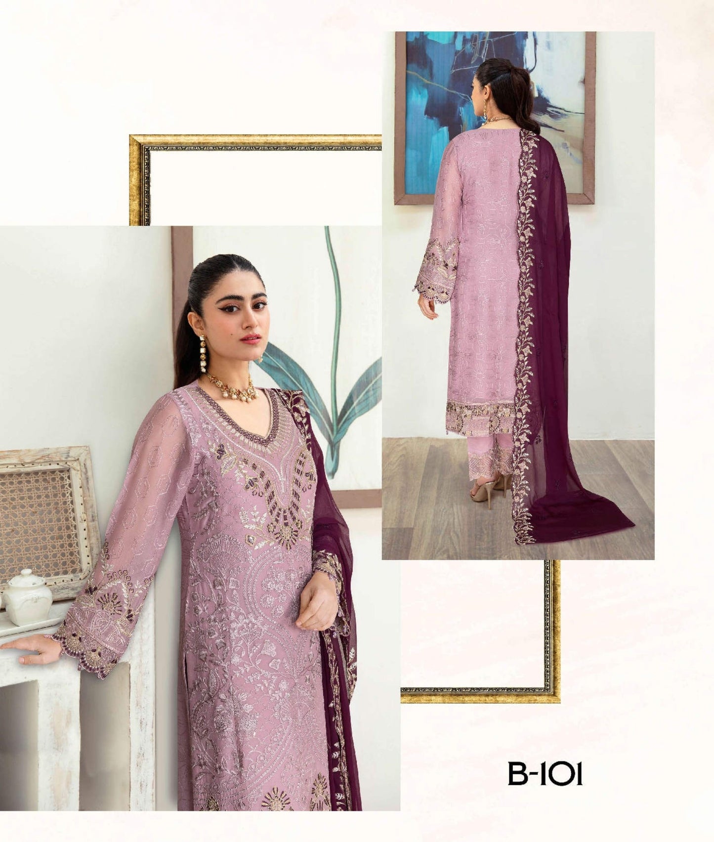 Ramsha Sangeet Chiffon Collection Vol 1 - B-101 Stitched