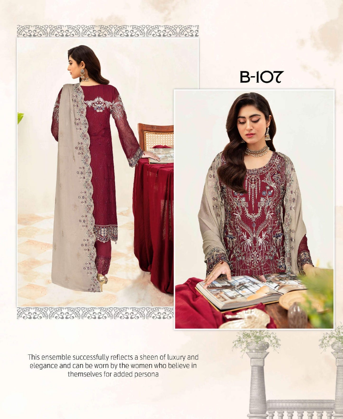 Ramsha Sangeet Chiffon Collection Vol 1 - B-107 Stitched