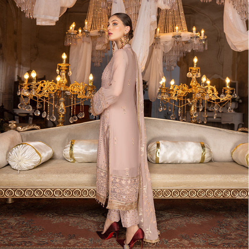 Merakish Tea Rose – Embroidered Chiffon